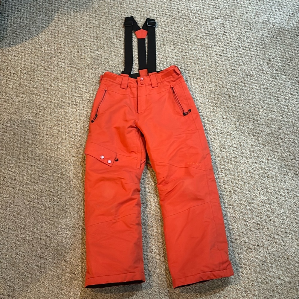 Boys Size L orange/red snow pants